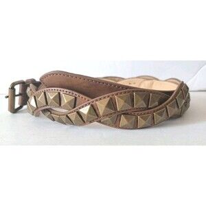 Women's Double Studded Belt Size XL Brown Twisted Straps Western  Boho Unbranded